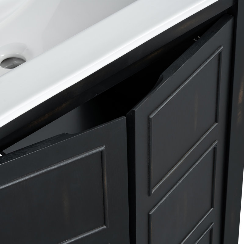 Meuble-lavabo 30 po avec plateau en céramique, Espresso