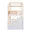 Lit superposé simple multifonctionnel avec rangement, structure en bois, style maisonnette