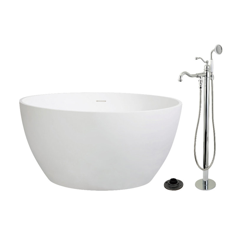 Baignoire autoportante 45 po Kingston, Chrome poli