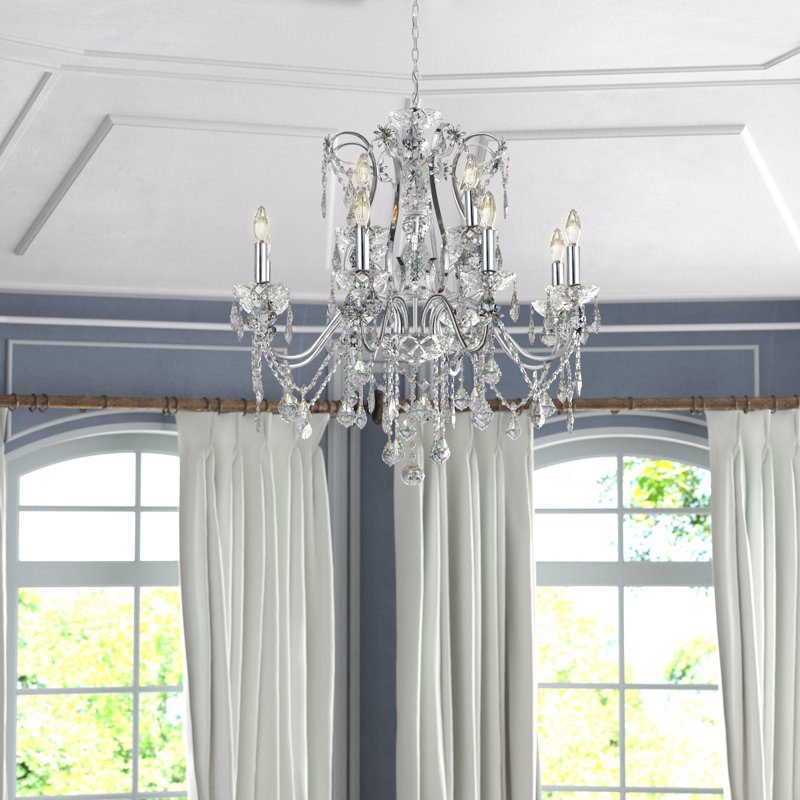 Dagmar 12-Light Dimmable Traditional Chandelier, Chrome