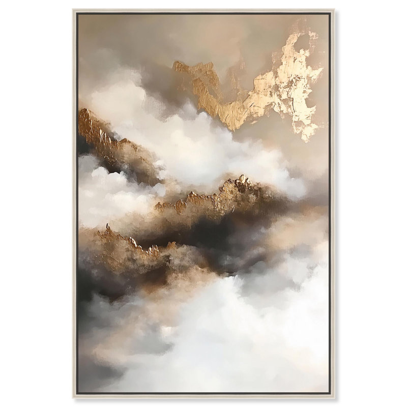 Toile abstraite Art Remedy, ton céleste, cadre, paysage céleste, H 16 po x l 11 po x P 2 po, Argent argent