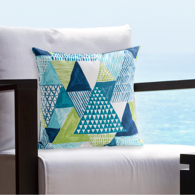 Debonaire Geometric Outdoor Throw Pillow, 16" x 16"