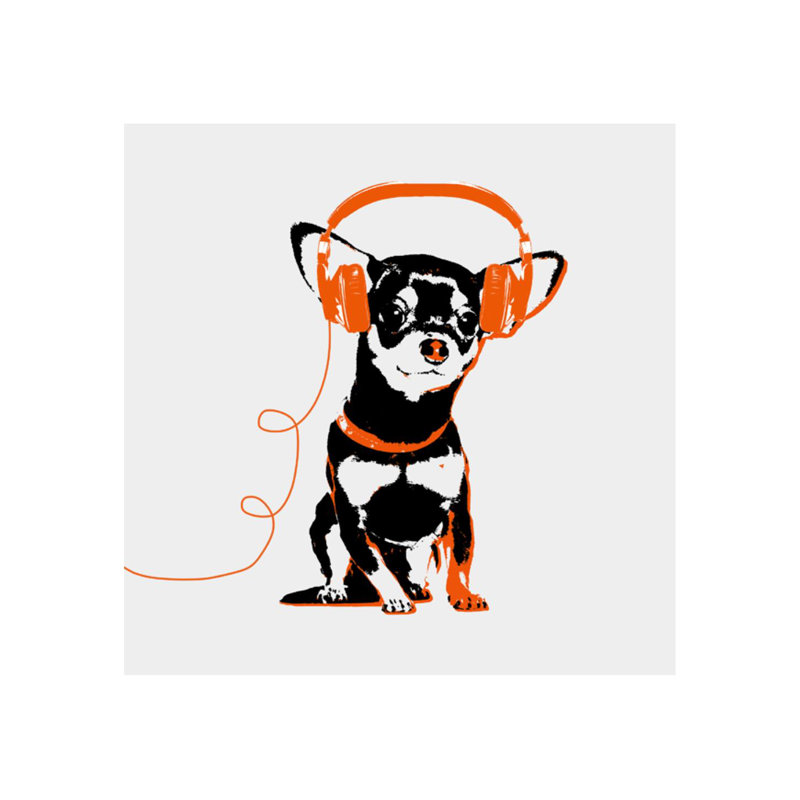 «Music Lover I» par Sofia Fox - impression d'art graphique, Couche de verre, H 24 po x l 24 po x P 1,5 po
