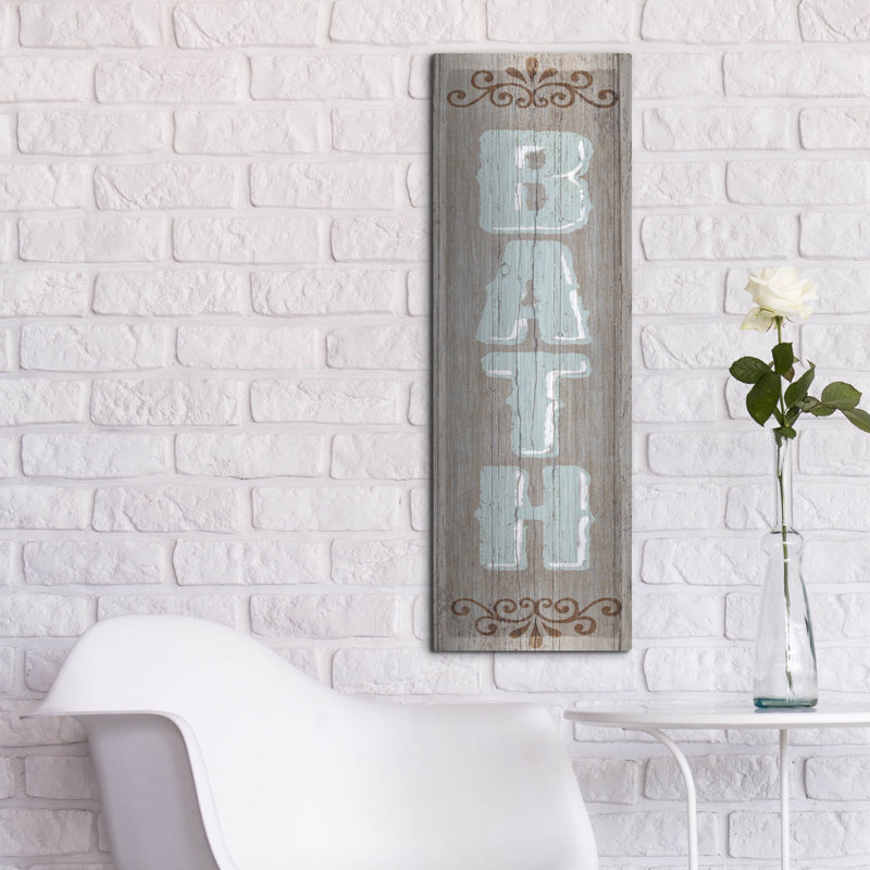  «Bath Sign 1» par Art Licensing Studio, art mural en métal, 12 po x 36 po, H 36 po x l 12 po