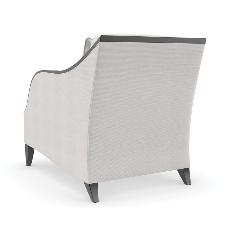 Beige Birch Wood Accent Chair with Chocolate Truffle Finish