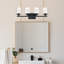 Appliques de meuble-lavabo à 4 lumières noir mat, appliques à DEL en verre bullé cristal à intensité variable 5 couleurs (blanc doux / blanc chaud / naturel / lumière du jour / blanc froid) pour la salle de bain, le couloir et le salon