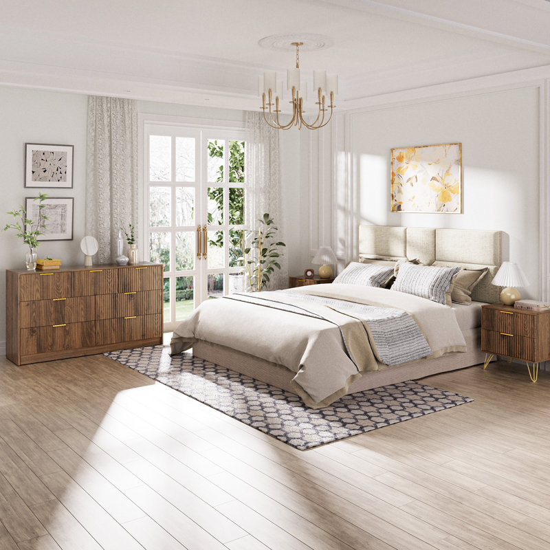 Modern Fluted 7-Drawer Dresser, 55" Wide Bedroom Chest