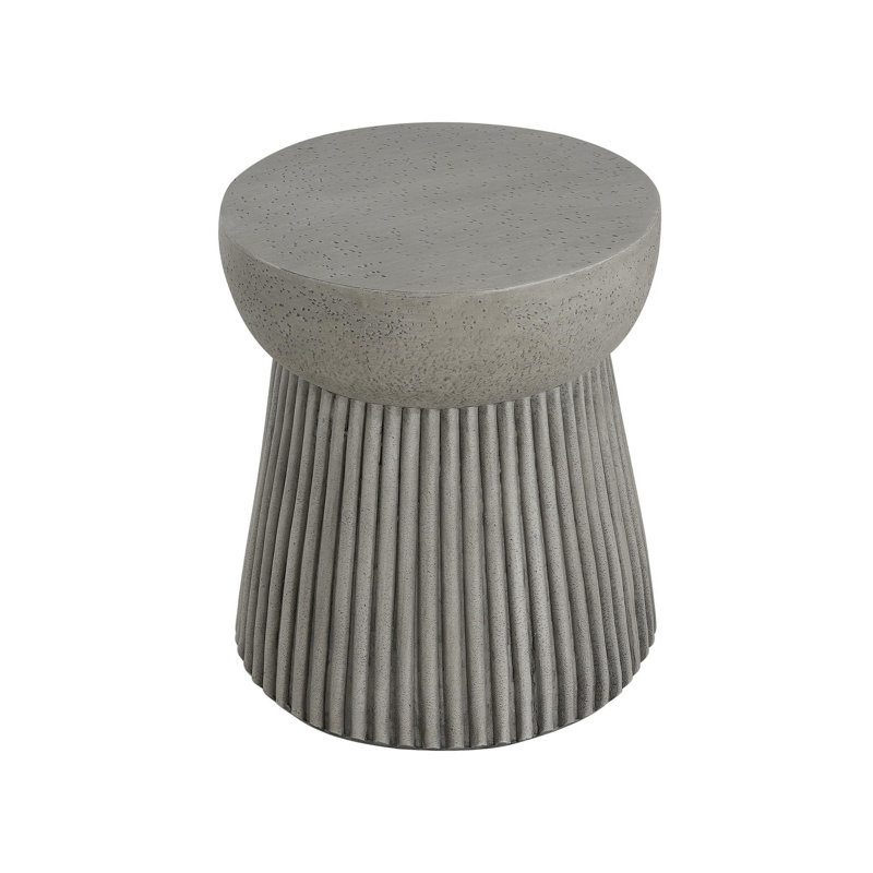Table d'appoint d'extérieur en béton léger, finition béton_N773P254300G, Gris clair