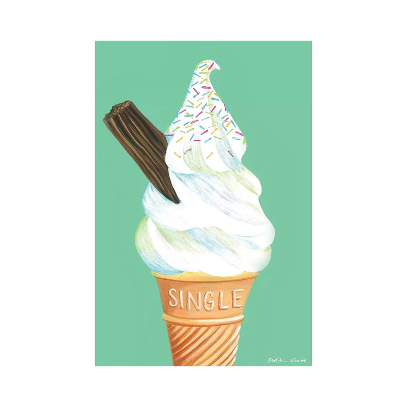 Ice Cream On Mint by Kirstin Wood - Wrapped Canvas Print, 101.6 cm H x 66.04 cm W x 1.91 cm D