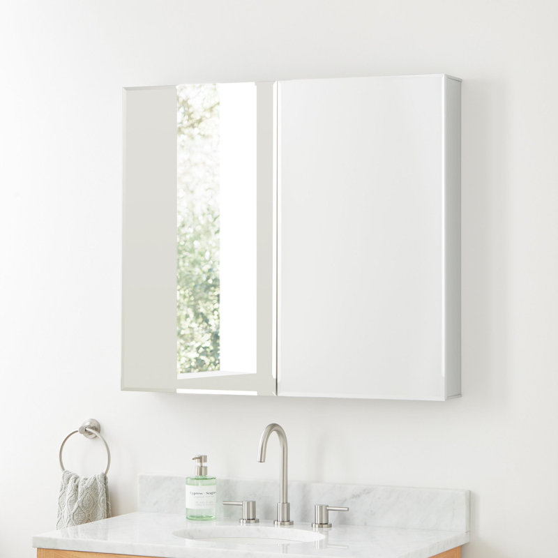 Vinodel Single Door Medicine Cabinet with Adjustable Shelves, 31.88" x 36"