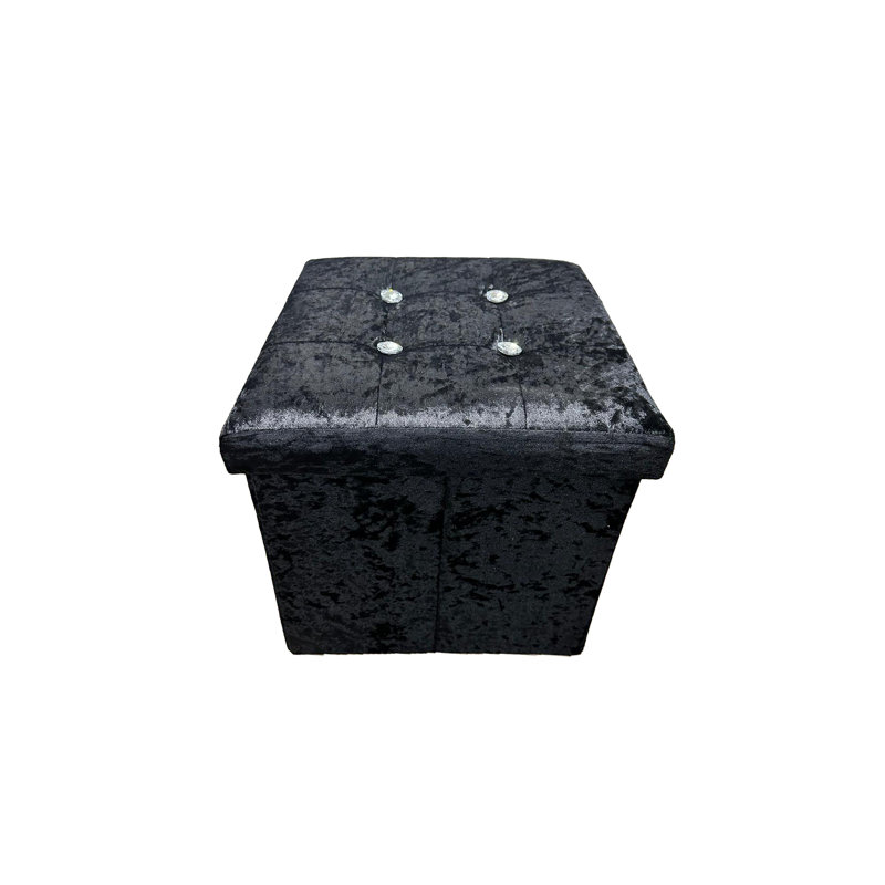 Mocanaqua 38cm Wide Square Ottoman with Storage, Black