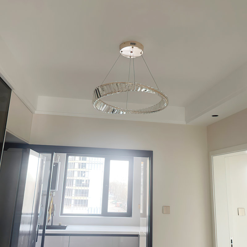 Dimmable light Ring Crystal Chandelier with LED lights