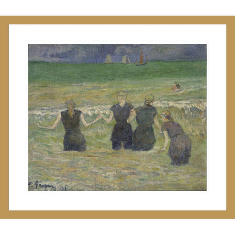 «Women Bathing» par Paul Gauguin - Estampe numérique encadrée, H 23,5 po x l 27,15 po