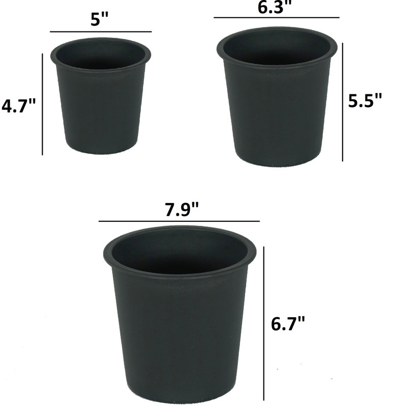 5" Round Plastic Garden Nursery Pot - Black Pots With Drainage 5 . And Weather . For Planting Storage Purposes. Crack Proof & Fade Plants . Ideal Various Plantings Storage.