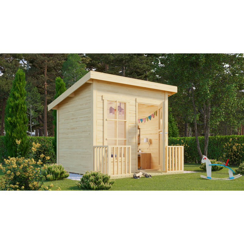 Lasita 7 x 5.5 Ft. Children's Playhouse With Plexi Glazing (19mm), Brown