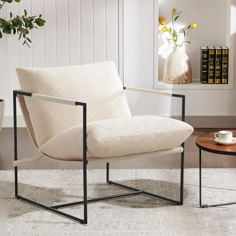 Upholstered Accent Chair, White