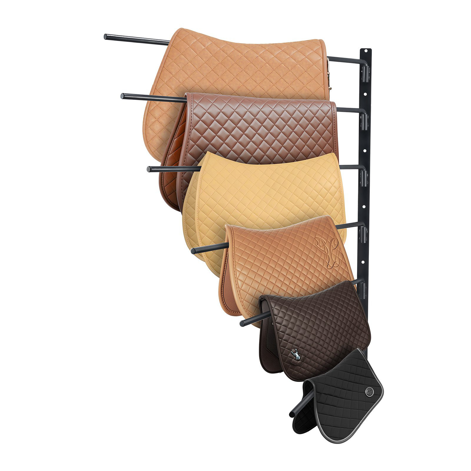 17 Stories Wall Mounted Saddle Rack, Swing Out Saddle Holder, Six Tiers ...