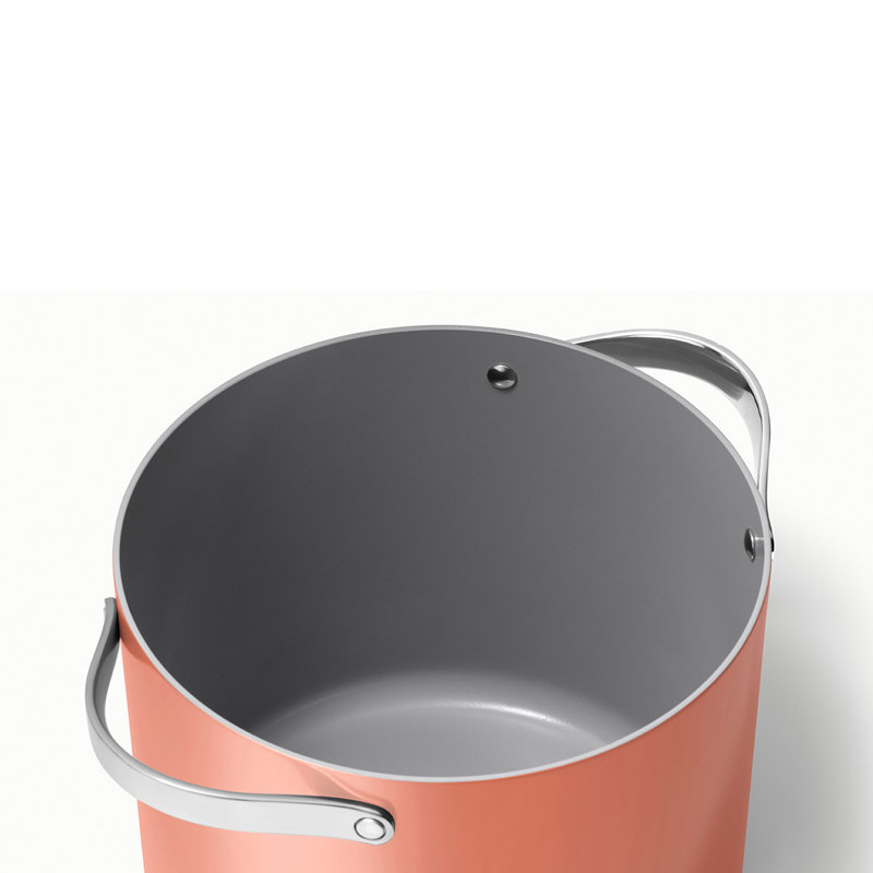 Caraway Petite cuisinière antiadhésive en céramique avec couvercle, Perracotta, 12 pintes