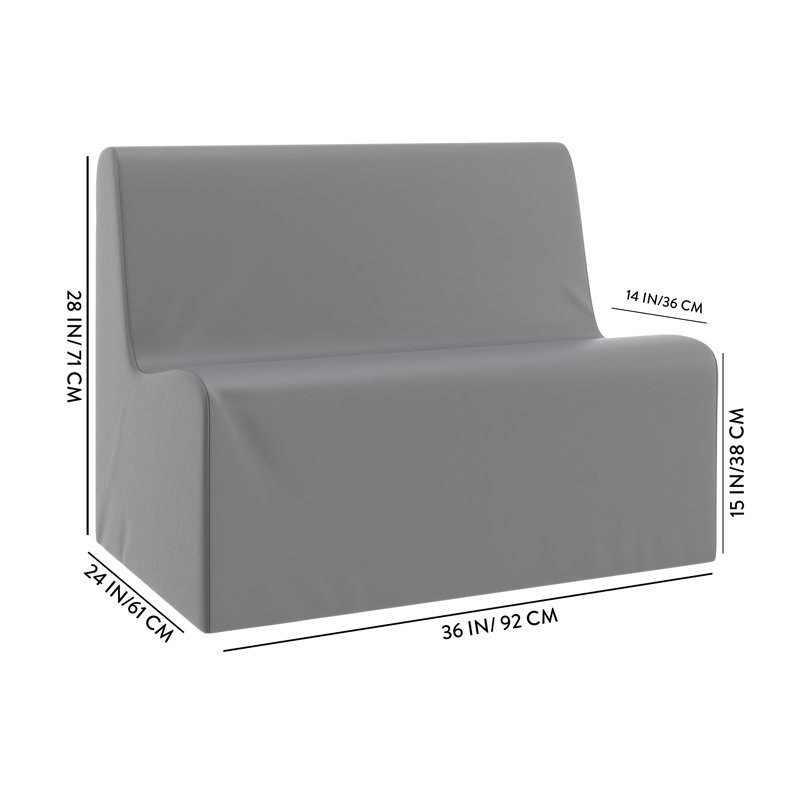 Grand canapé Contour - Noyer, H 28 po x l 24 po x P 36 po, Brun