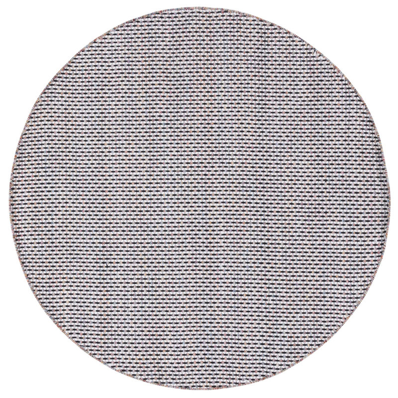 Haldo Flat Weave Cotton Striped Rug, Round 6'