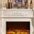 Beige Solid Wood Electric Fireplace