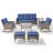 7-Pieces Outdoor Courtyard Wicker Sofa Conversation Set With Rocking Chairs-668162084-621041609