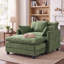Fauteuil d'appoint rembourré en chenille de 39,4 po avec repose-pieds et fauteuil de lecture de style moderne 39,4 po-1561630253