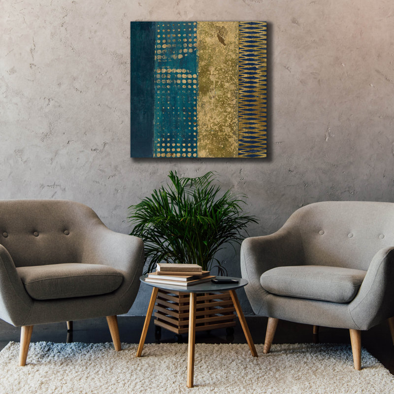  «Juxtapose 3 Metallic» par Cheryl Warrick, art mural sur toile, 37 po x 37 po