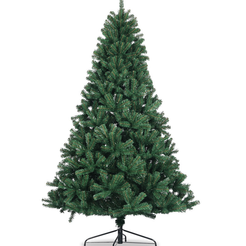 Sapin de Noël artificiel de 6 pi, style moelleux, 1000 pointes de branches, support en métal pliable, belle épinette, naturel avec manipulation facile
