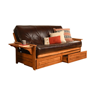 Stratford Full / Double 82'' Faux Leather Futon And Mattress
