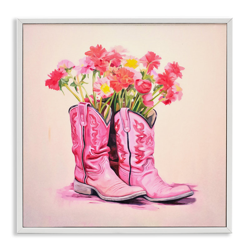 «Pink Blossom», art de la giclée encadrée par Andrea Haase, Estampe numérique encadrée blanc bord de mer, H 12 po x l 12 po
