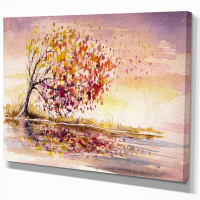 « automne tree », reproduction de peinture à l’huile sur toile tendue