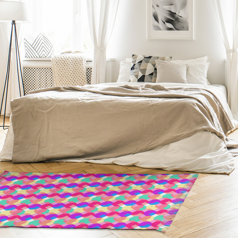Mauve/jaune Tapis décoratif octogones, Oui
