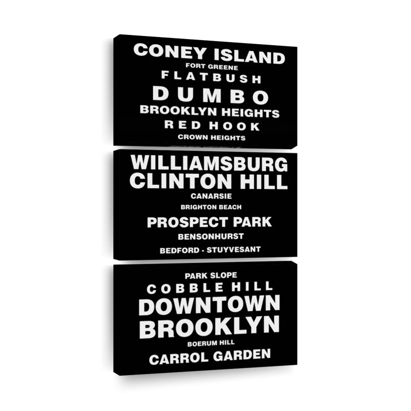 Ensemble de 3 pièces Brooklyn Bus Roll On Canvas, H 27 po x l 12 po x P 1 po