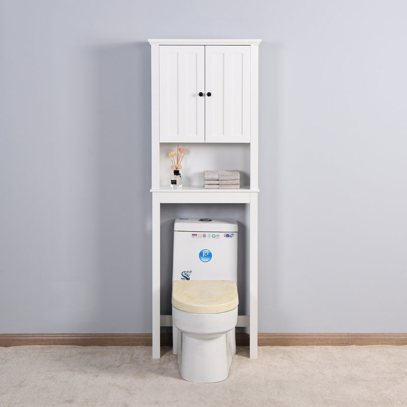 Armoire de salle de bain pour salle de bain au-dessus de la toilette - spacieuse, tablette réglable, blanc, organisateur blanc 23,05 x 7,9 x 69,0