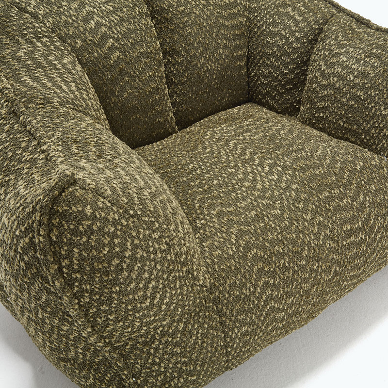 Fauteuil à billes Chenille, Chenille vert olive, H 30,7 po x l 47,2 po x P 36,2 po