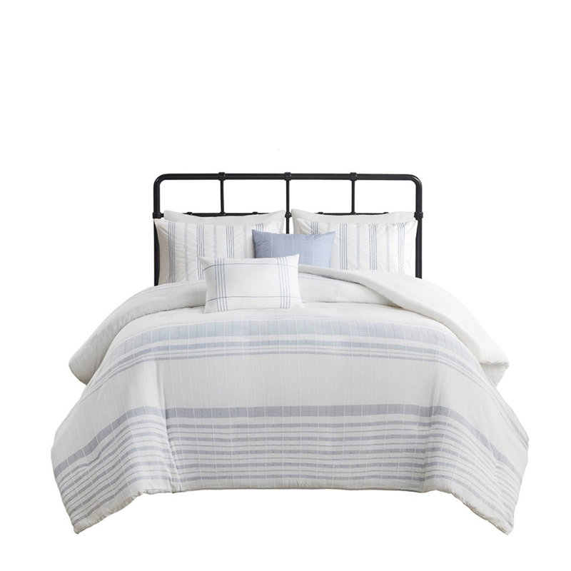 Luxury 5 Piece Cotton Jacquard Duvet Set - King/cal King