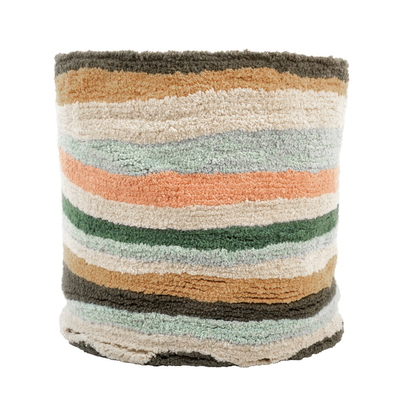 Izekiel Cotton 12 in. Multicolor Wavy Textured Basket with Lining