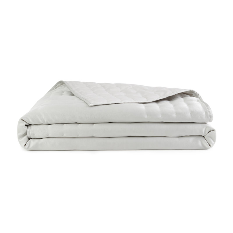 Donna Karan Hammered Silk Full/Queen Quilt Gold, Gray, Queen Quilt