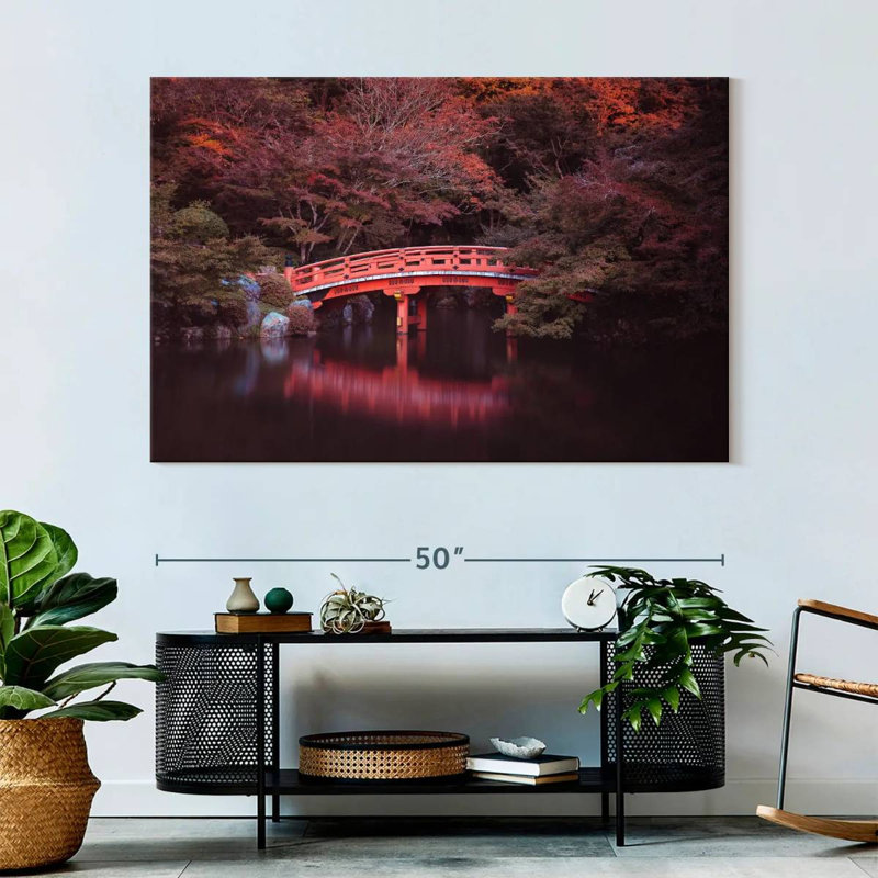 Lilie Autumn In Kyoto Bridge, 34" H x 51" W
