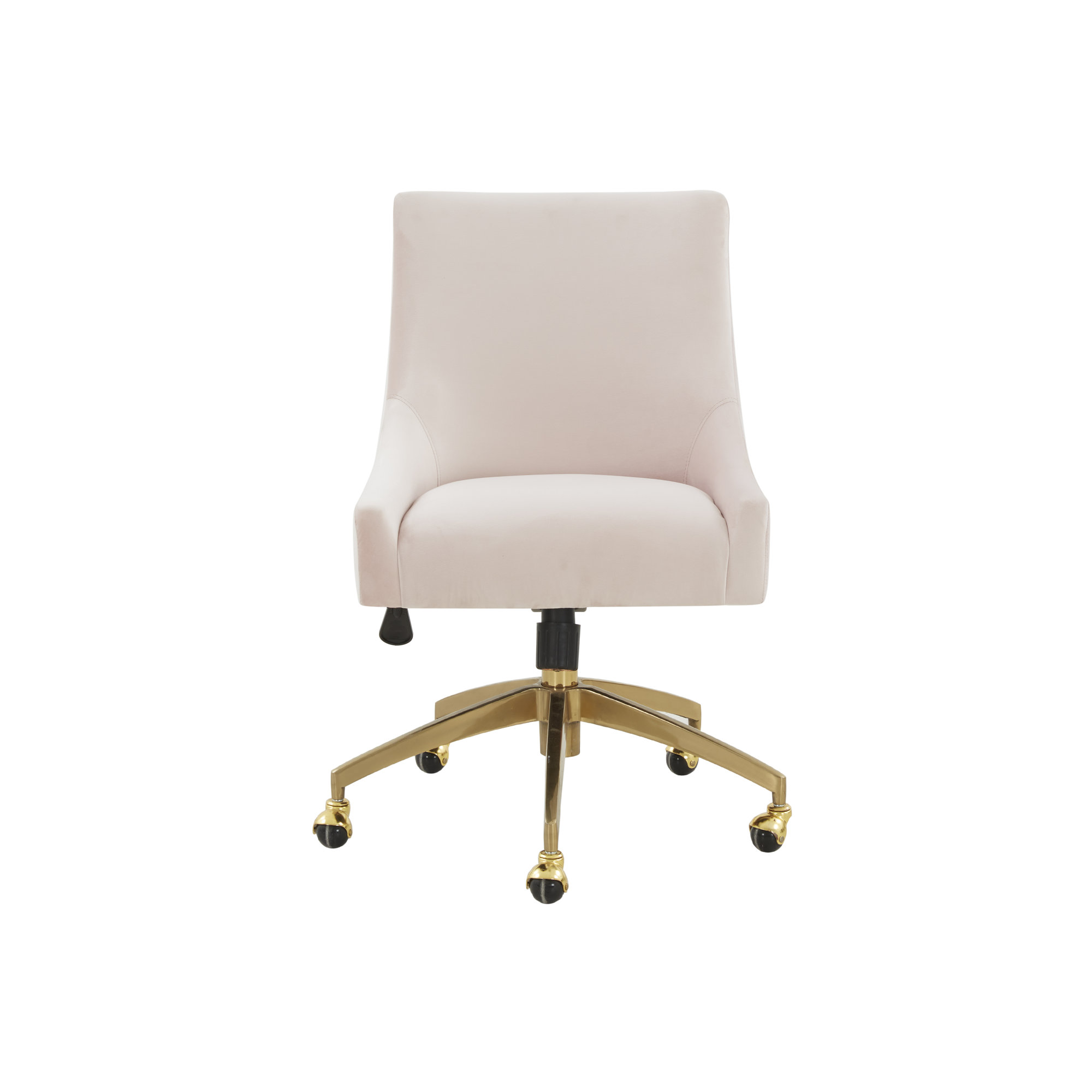 Orna Swivel Office Chair, Light Pink, Gold