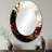 Gold And Red Fluid Fusion I - Large Oval Wall Mirror On Metal-64381873