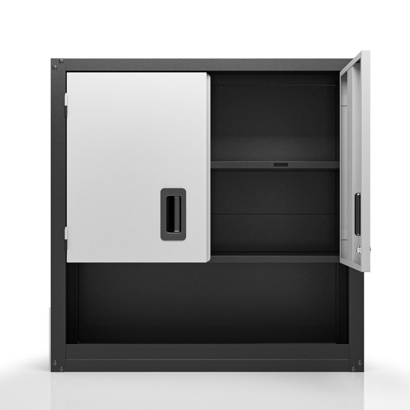 Wall-Mounted Garage Storage Cabinet with Lockable Doors and Adjustable Shelves, Durable Metal Hanging Tool Cabinet for Utility Rooms