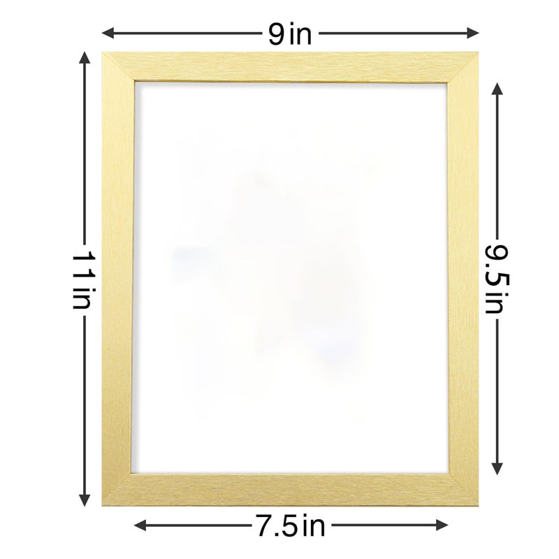 Ensemble de 9 cadres photo 8 x 10 avec plexiglas incassable - Présentoir 5 x 7 avec passe-partout ou 8 x 10 sans passe-partout, cadres en bois d'ingénierie pour mur ou plateau de table