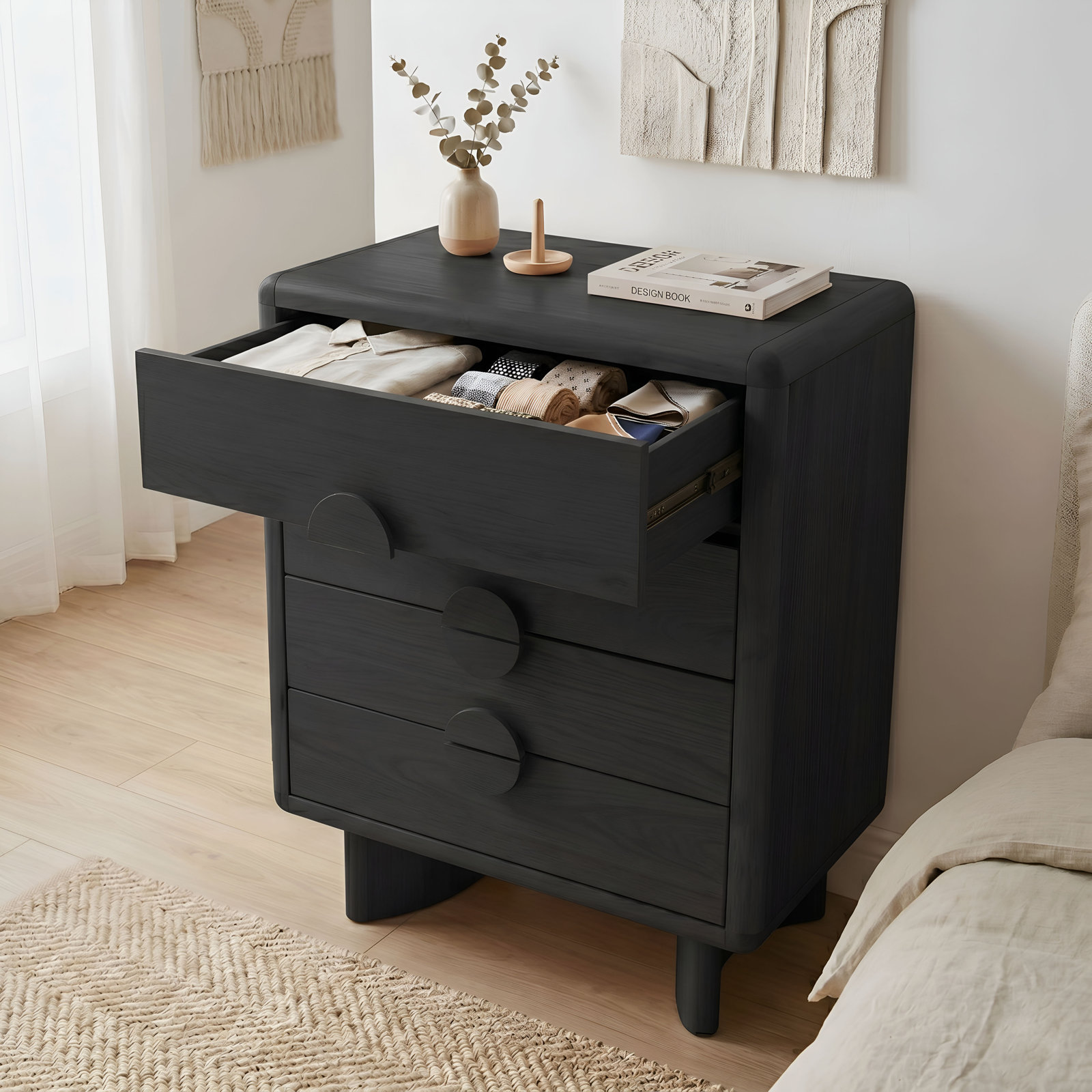 Circa 36" Oak Dresser, Black