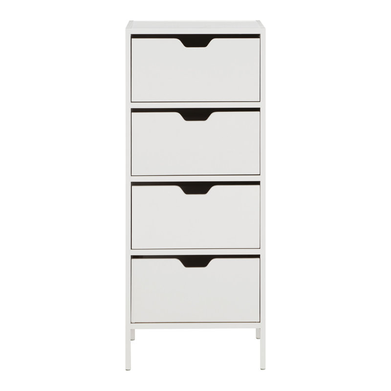Rangement décoratif 4 tiroirs Diamanta, White