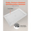 Bac à douche, base de douche à seuil simple de L 60 po x l 36 po, base de douche rectangulaire en acrylique et PVC blanche, bases de bac de douche antidérapantes avec bonde et couvercle pour salle de bain, bonde centrale-129940182