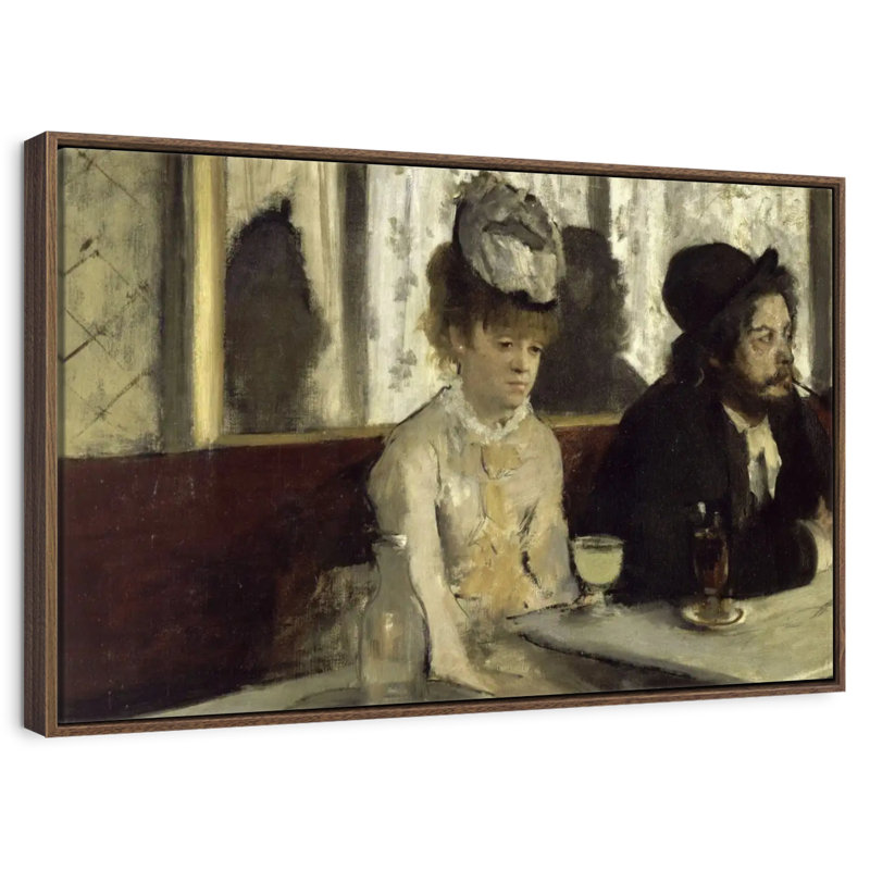 L'Absinthe, Cadre flottant en bois naturel, 19 po x 13 po