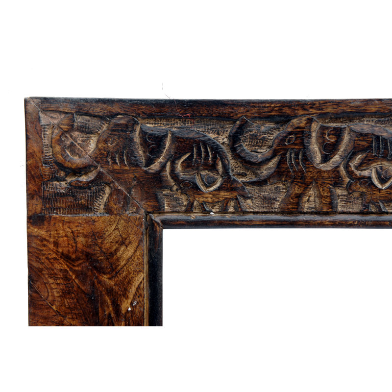 Melynda Wood Flat Wall Mirror, Brown