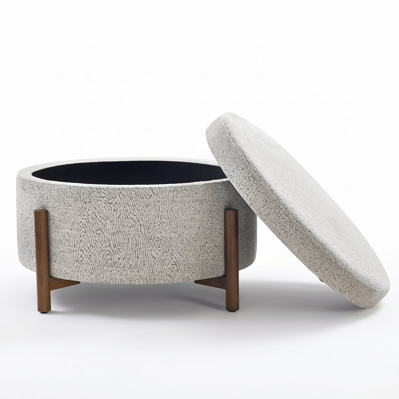 Repose-pieds rond avec rangement 31,7 po, White stripes